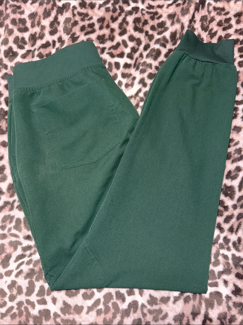 Forest Green Drawstring Joggers Scrubs - Picture 3 of 4